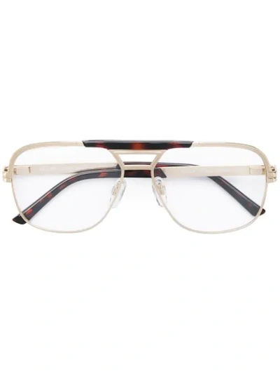 Cazal Aviator Glasses In Gold