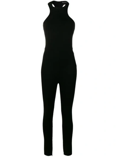 Tom Ford Racerback Sleeveless Skinny-leg Viscose Jersey Jumpsuit In Black