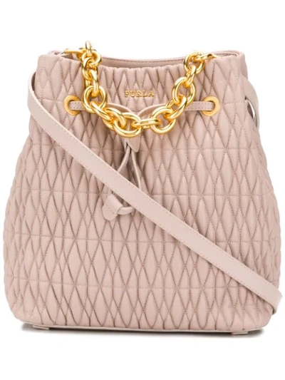 Furla Stasy Cometa Bucket Bag In Neutrals