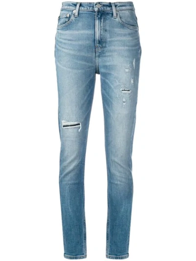 Calvin Klein Jeans Est.1978 Ripped Skinny Jeans In Blue