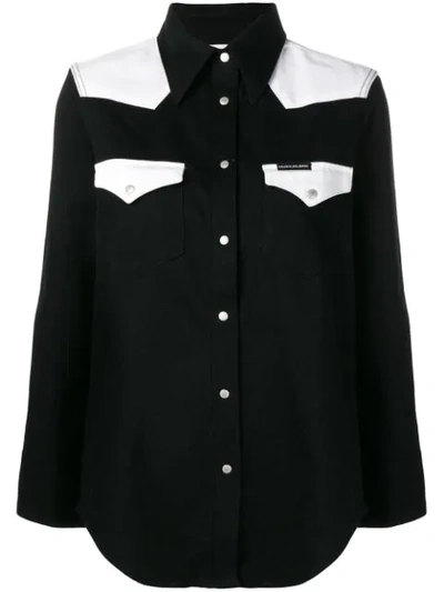 Calvin Klein Jeans Est.1978 Western Denim Shirt In Black,white