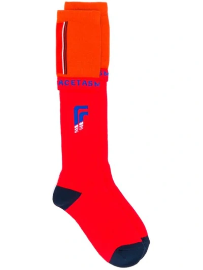 Facetasm Layered Socks In Red