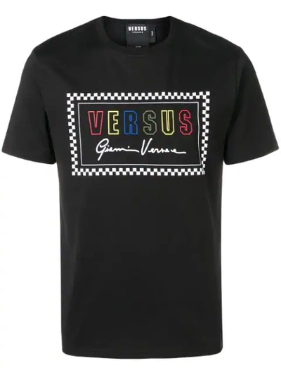 Versus Multicolor Logo T-shirt In Black