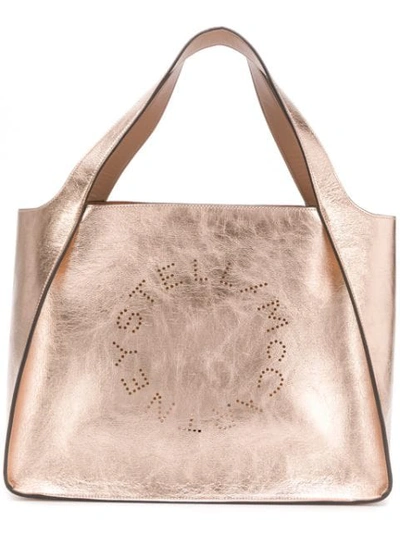 Stella Mccartney Stella Logo Tote Bag In Gold