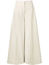 Stella Mccartney Wide Leg Cropped Trousers In Neutrals