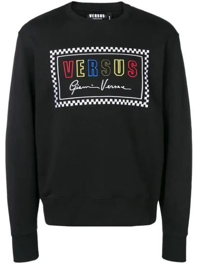 Versus Logo Print Sweatshirt In Black