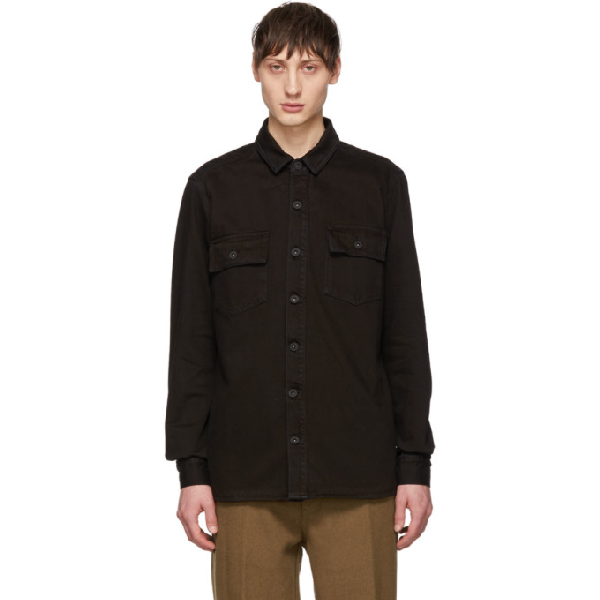 off white black denim shirt