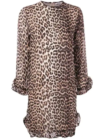 Ganni Mullin Leopard Print Midi Dress