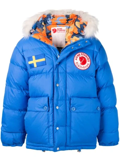 Acne Studios X Fjällräven Reversible Down Jacket In Blue