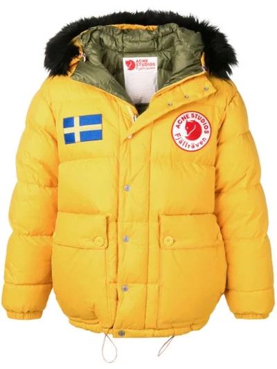 Acne Studios X Fjällräven Reversible Down Jacket In Yellow