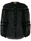 N°21 Nº21 Star Print Sheer Blouse - Black