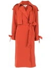 Michael Michael Kors Belted Trench Coat In Orange