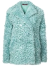 Sies Marjan Pippa Double-breasted Shearling Coat In Emerald