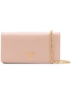 Prada Mini Saffiano Chain Wallet In Pink