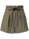 3.1 Phillip Lim Origami Pleated Shorts In Green