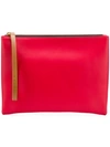 Marni Block Colour Leather Pouch In Red