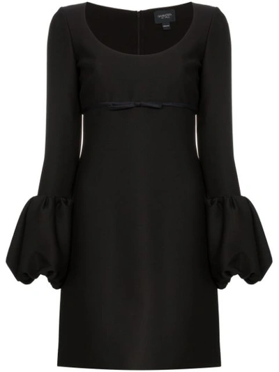 Giambattista Valli Scoop-neck Bubble-cuff Crepe Mini Dress In Black