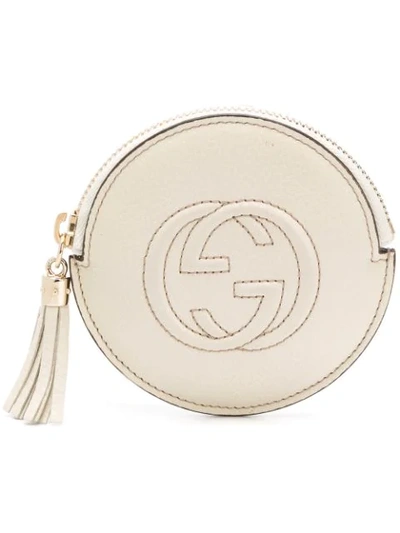 Gucci Gg Logo Coin Purse In Neutrals
