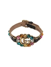Gucci Leather Bracelet With Double G In Black