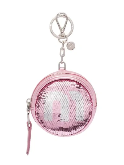 Miu Miu Schlüsselanhänger Mit Pailletten In Pink