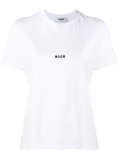 Msgm Regular Fit Logo T-shirt In White