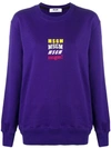 Msgm Logo Sweater In Purple