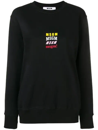 Msgm Logo Sweater In Black