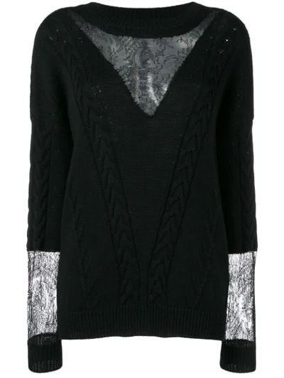 Almaz Cable Knit Jumper In Black