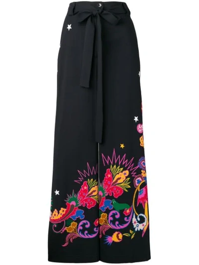 Etro Printed Palazzo Pants In Black