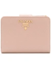 Prada Small Logo-plaque Purse In Neutrals