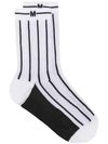 Msgm Striped Socks In White