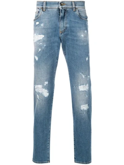 Dolce & Gabbana Distressed Slim-fit Jeans In S9001 Combined Colour
