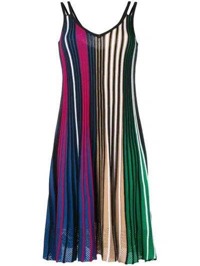 Kenzo Vertical Ribs Dress In Multicolor