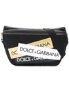 Dolce & Gabbana Logo Tape Nylon Belt Bag In Black