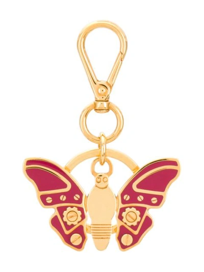 Prada Butterfly Keyring In Gold
