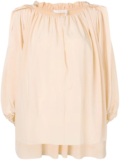 Chloé Ruched Loose Top In Pink