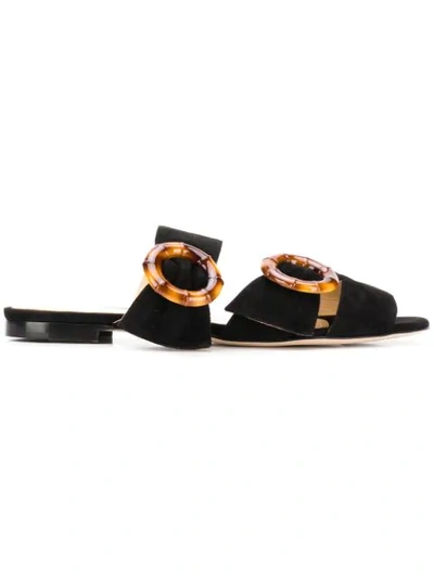 Chloe Gosselin Patti Buckled Slides In Black