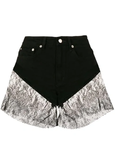 Almaz Lace Trim Shorts In Black