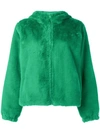 P.a.r.o.s.h Faux Fur Reversible Jacket In Green