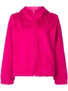 P.a.r.o.s.h Faux Fur Hooded Jacket In Pink