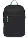 Prada Side Logo Patch Backpack In Black