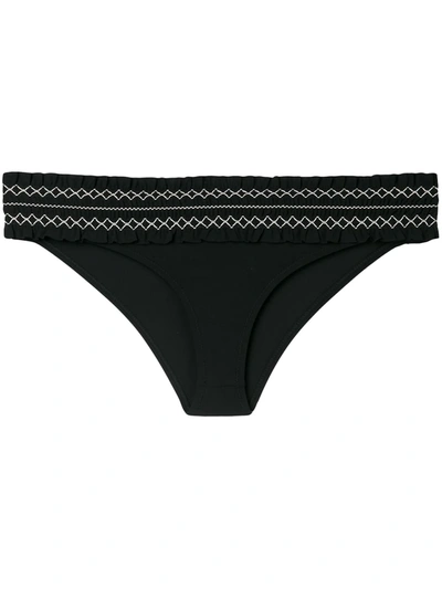 Tory Burch Smocking Bikini Briefs In Black