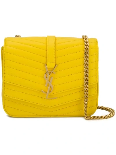 Saint Laurent Small Sulpice Shoulder Bag In Yellow