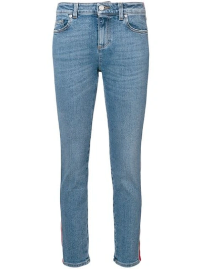 Alexander Mcqueen Side Stripe Jeans In Blue