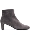 Del Carlo Round Toe Ankle Boots In Grey