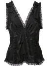 Ganni Horse Print Top In Black