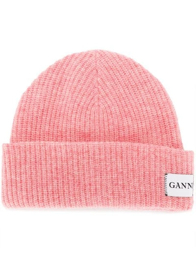 Ganni 罗纹针织套头帽 - 粉色 In Pink