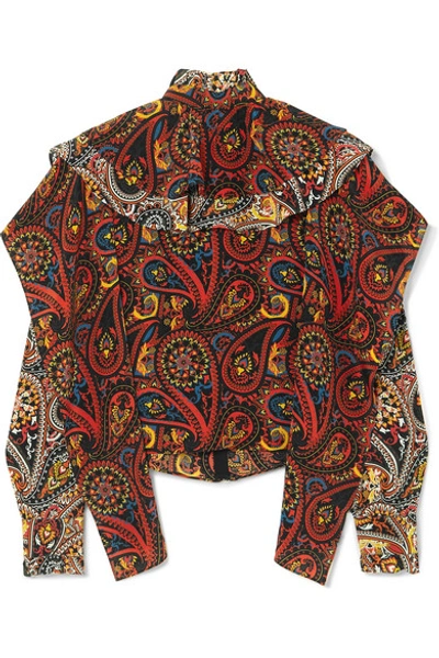 Jw Anderson Paisley-print Ruffled Blouse - Red