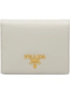 Prada Small Logo-plaque Wallet In White