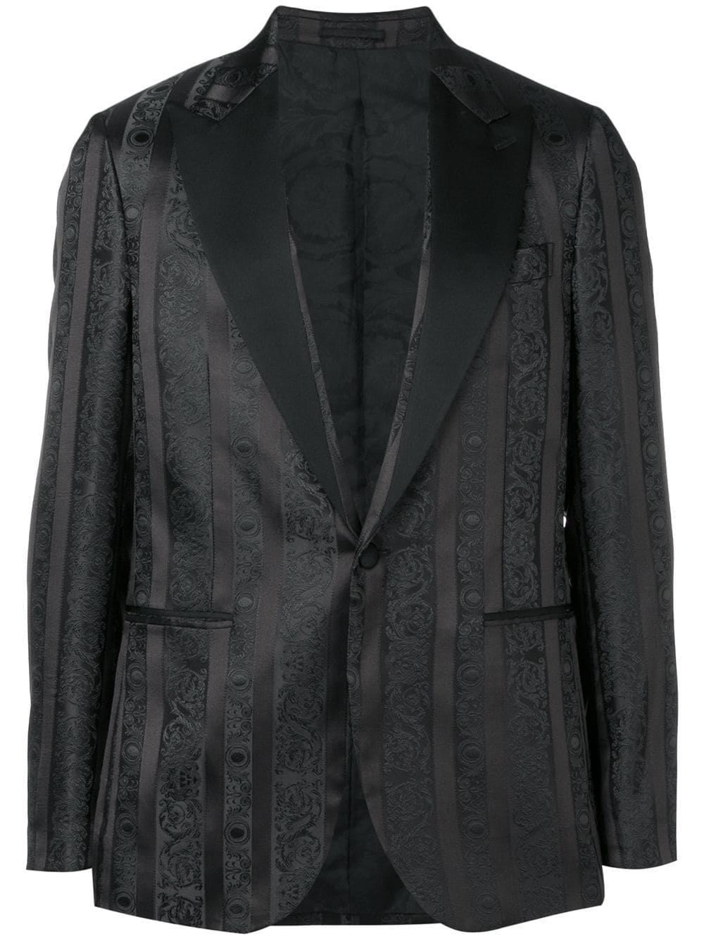Versace Striped Patterned Dinner Jacket - Black | ModeSens